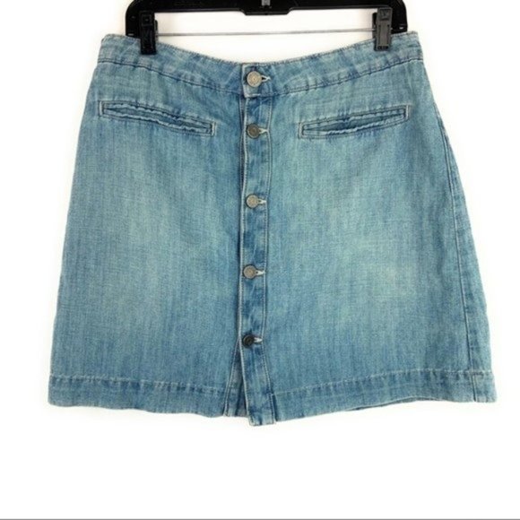Joie Button Front Jean Mini Skirt - Picture 2 of 6